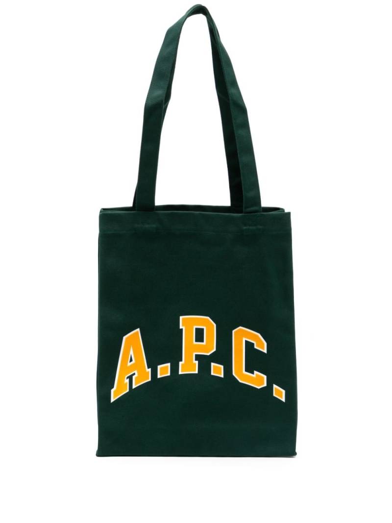 A.P.C. Lou University tote bag - Green von A.P.C.