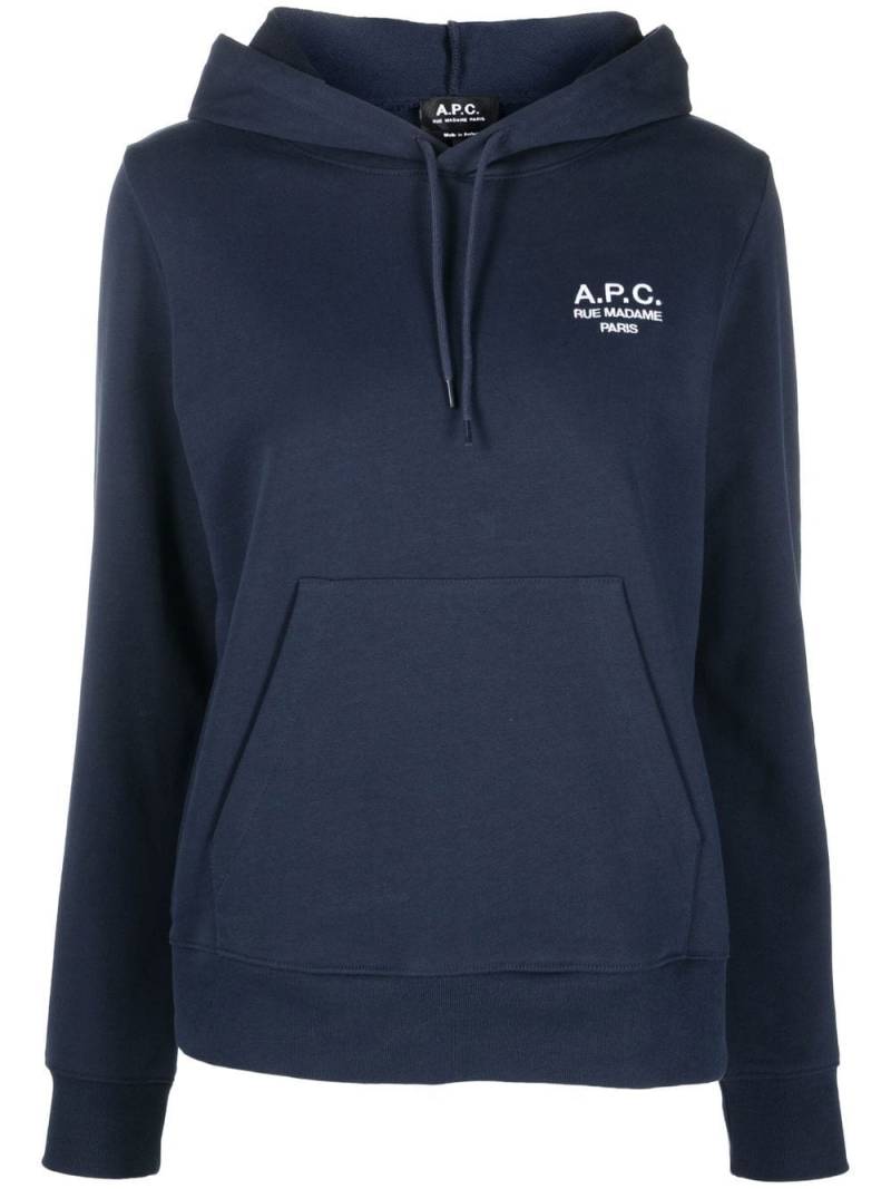 A.P.C. Manuela drawstring hoodie - Blue von A.P.C.