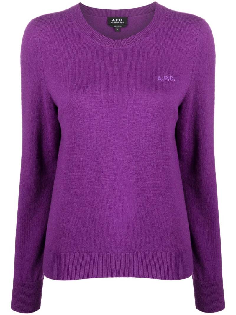 A.P.C. Nina virgin wool jumper - Purple von A.P.C.