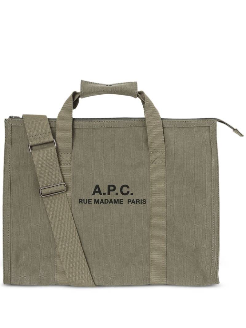 A.P.C. Récupération canvas tote bag - Green von A.P.C.
