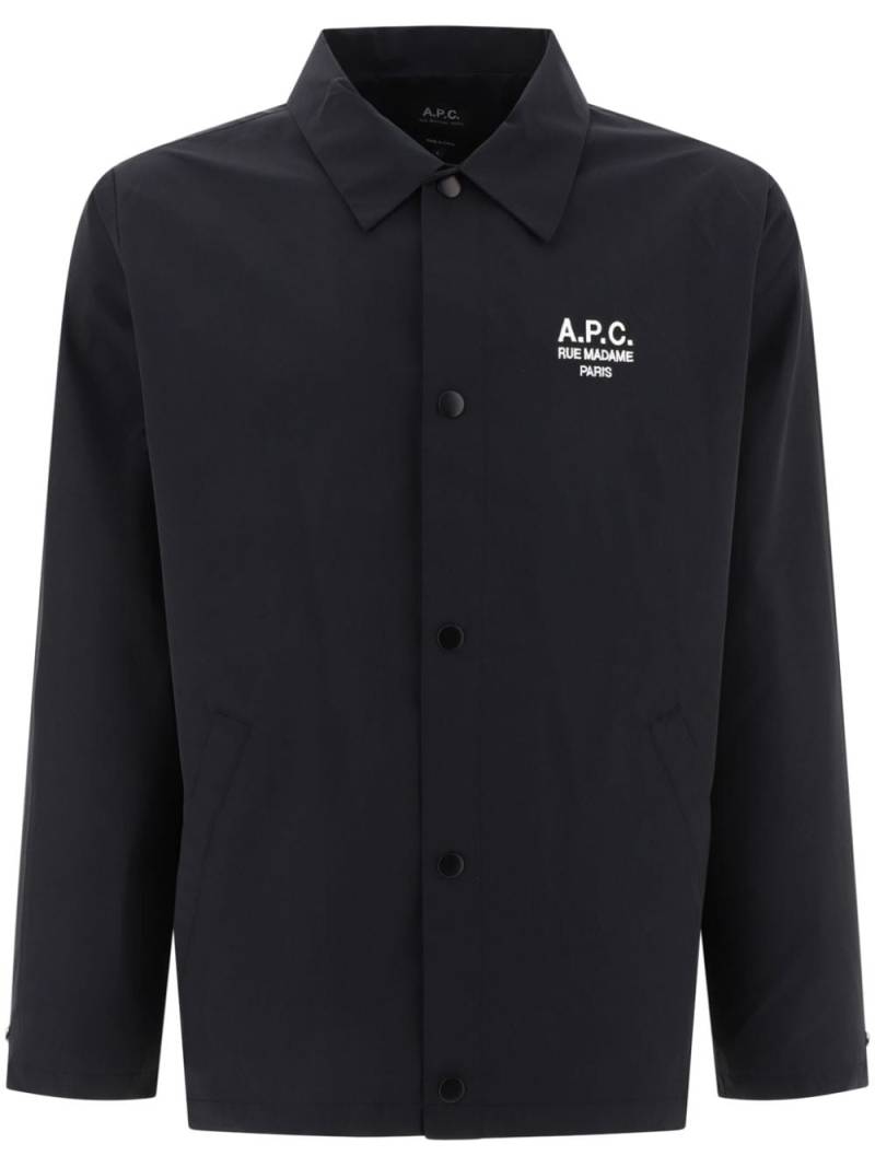 A.P.C. Regis logo-embroidered shirt jacket - Black von A.P.C.