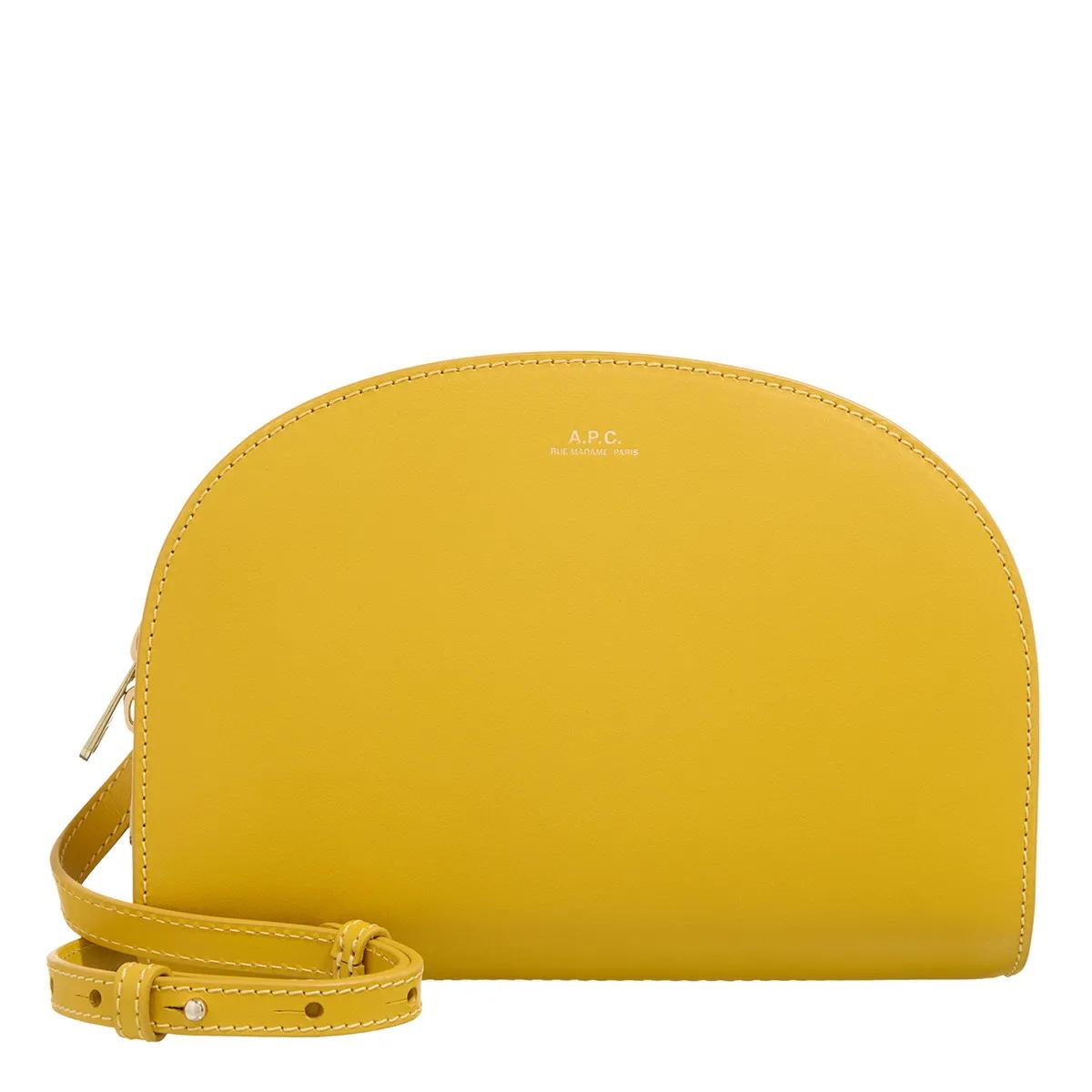 A.P.C. Schultertasche - Demi-Lune Crossbody Bag - Leather - Yellow - Gr. unisize - in Gelb - für Damen von A.P.C.