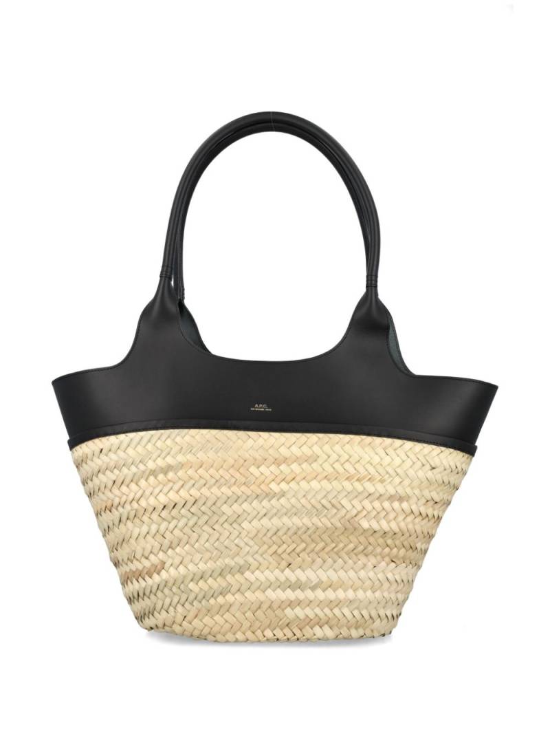 A.P.C. Tanger raffia tote bag - Black von A.P.C.