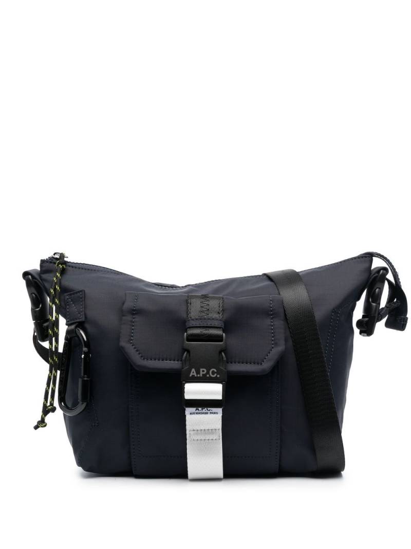 A.P.C. Treck logo buckle-fastening shoulder bag - Blue von A.P.C.