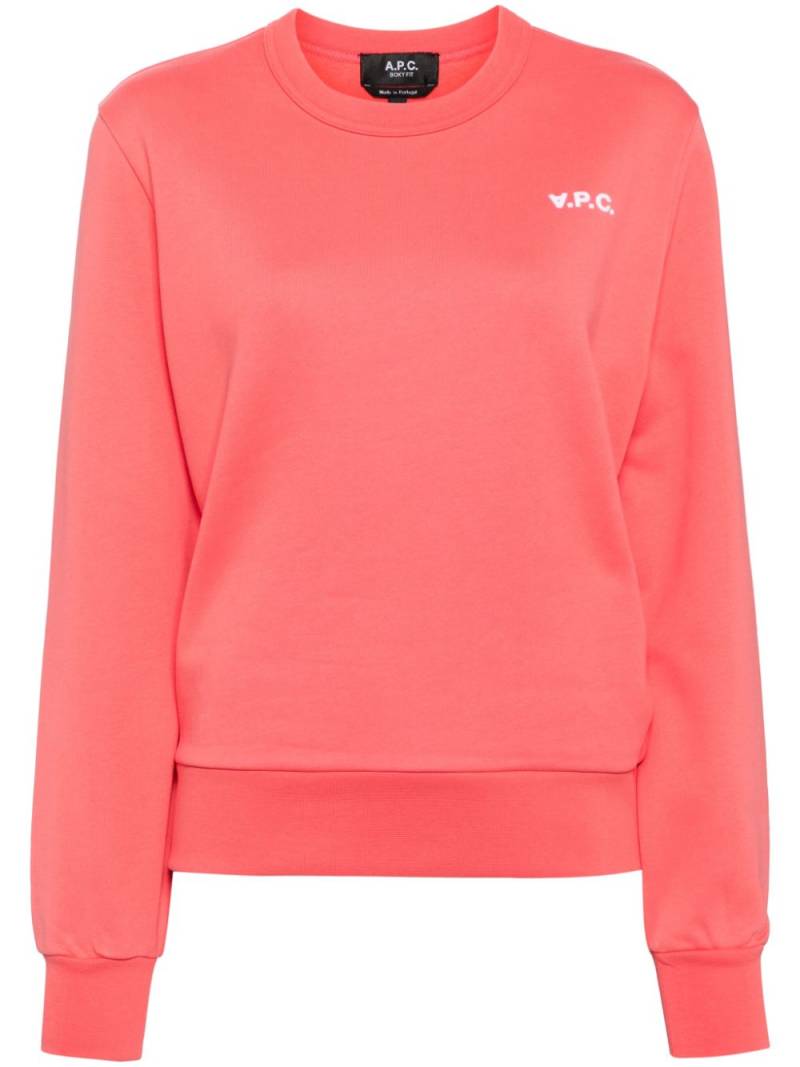 A.P.C. logo-print cotton sweatshirt - Pink von A.P.C.