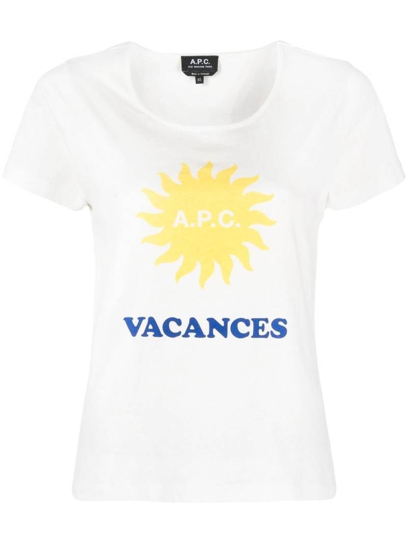 A.P.C. Vacances-print short-sleeved T-shirt - White von A.P.C.