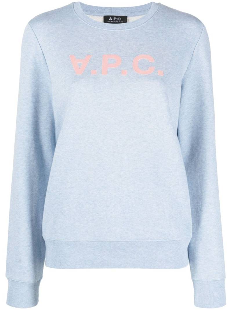 A.P.C. Viva logo cotton sweatshirt - Blue von A.P.C.