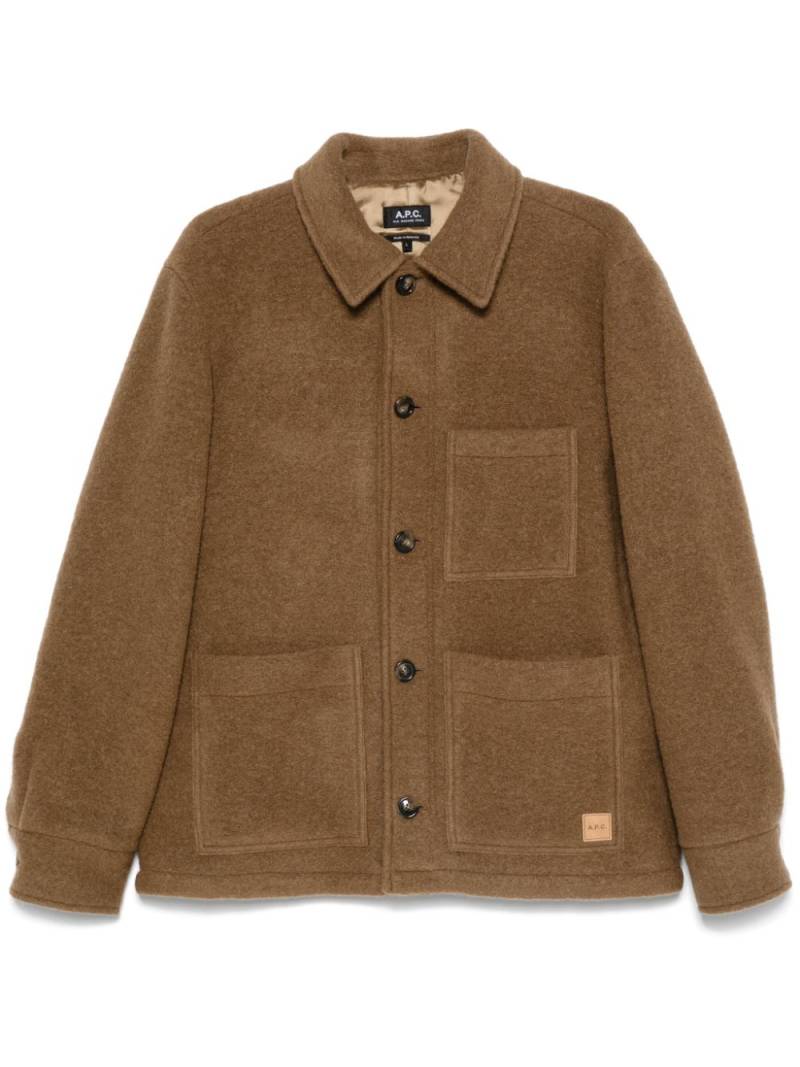 A.P.C. brushed shirt jacket - Brown von A.P.C.