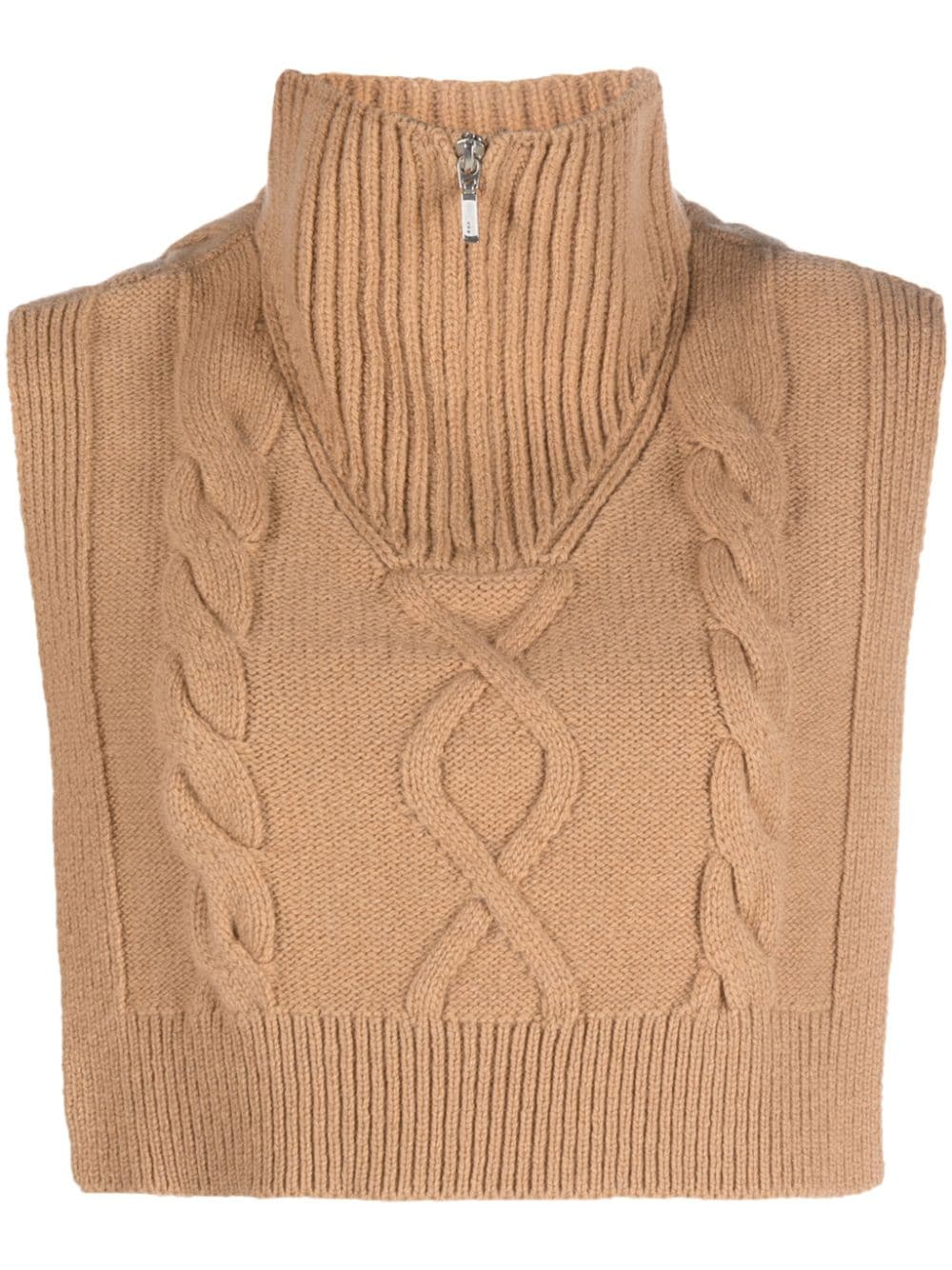 A.P.C. cable-knit cropped collar - Brown von A.P.C.