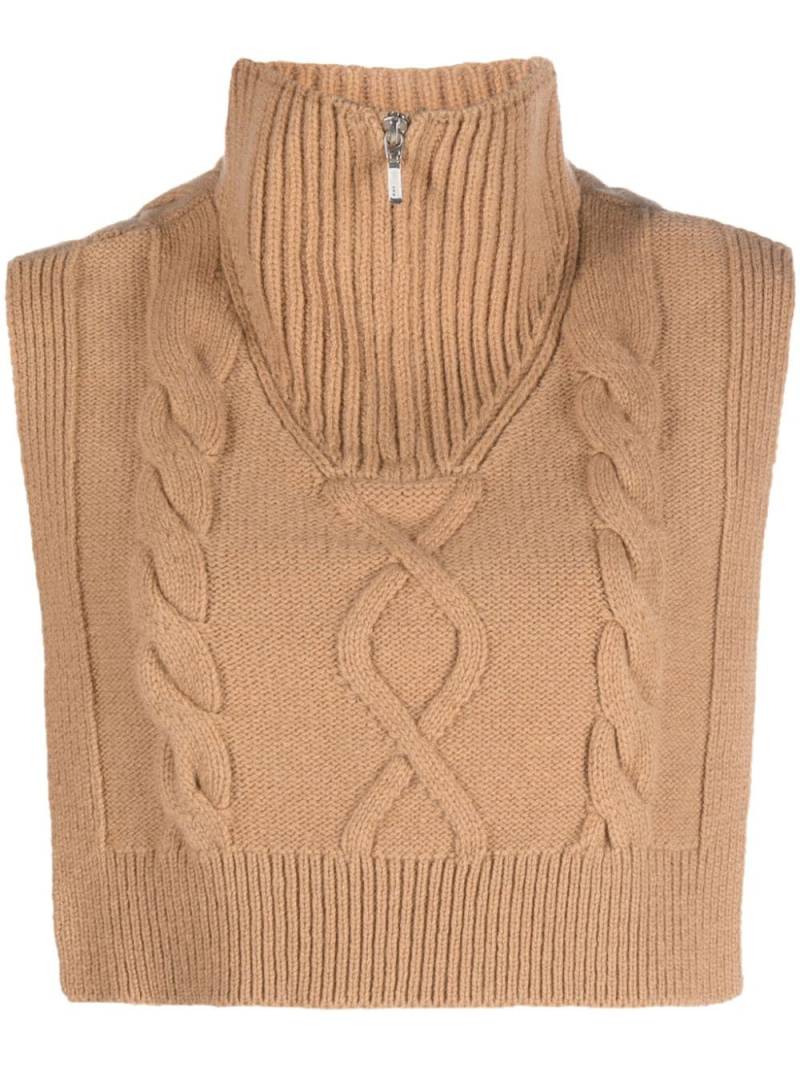 A.P.C. cable-knit cropped collar - Brown von A.P.C.