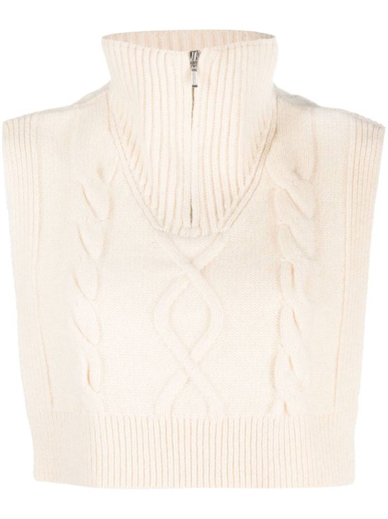 A.P.C. cable-knit cropped collar - Neutrals von A.P.C.