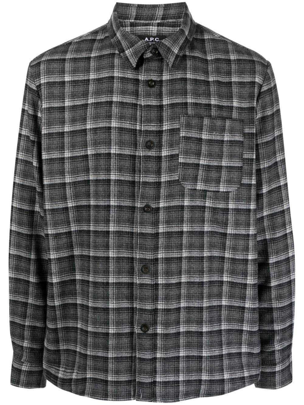 A.P.C. checked wool-blend shirt - Grey von A.P.C.