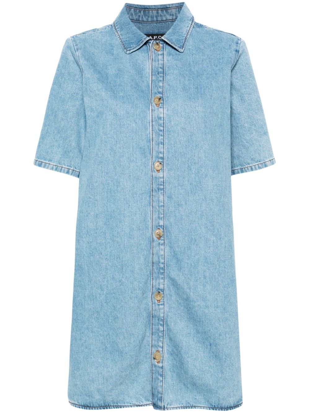 A.P.C. classic-collar denim minidress - Blue von A.P.C.