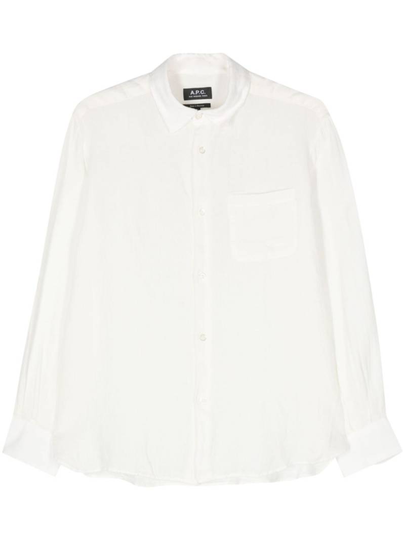 A.P.C. classic-collar linen shirt - Neutrals von A.P.C.