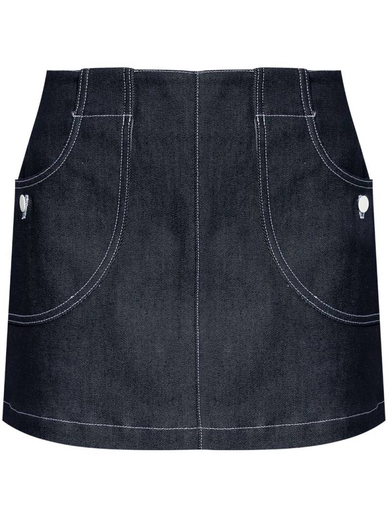 A.P.C. contrast-stitch denim mini skirt - Blue von A.P.C.