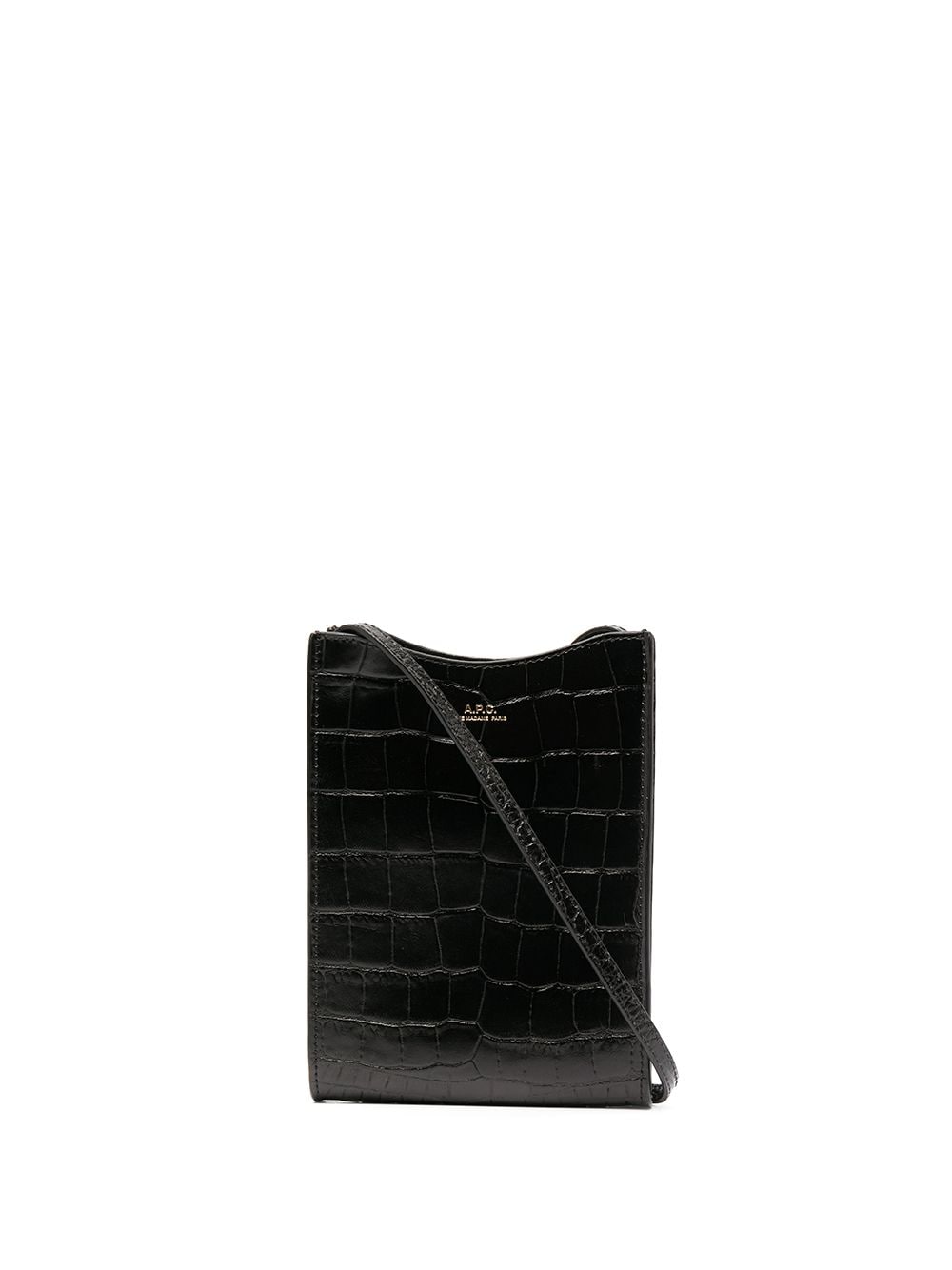 A.P.C. crocodile-effect cross-body bag - Black von A.P.C.