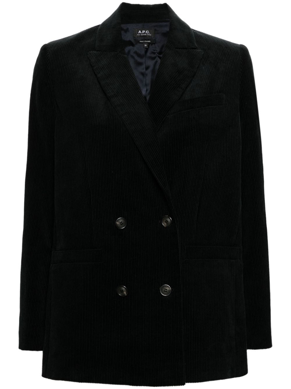 A.P.C. double-breasted corduroy blazer - Black von A.P.C.