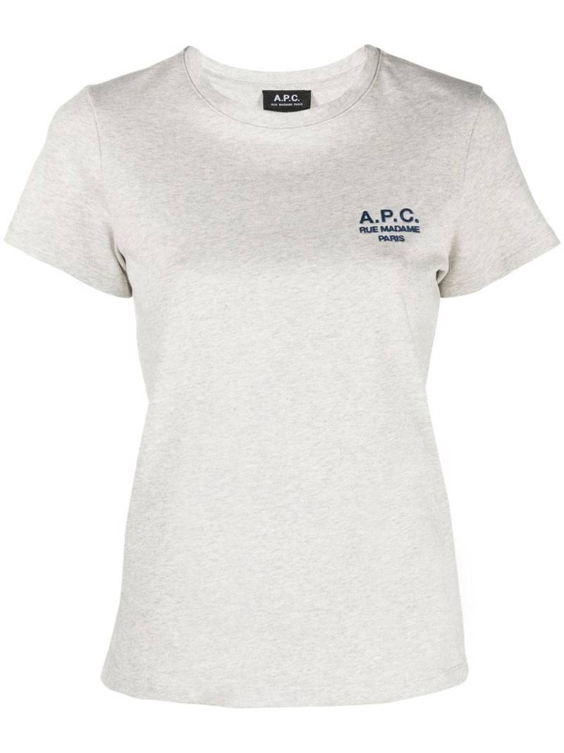 A.P.C. embroidered logo T-shirt - Grey von A.P.C.