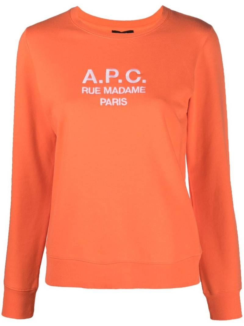 A.P.C. Tina logo-embroidered sweatshirt - Orange von A.P.C.