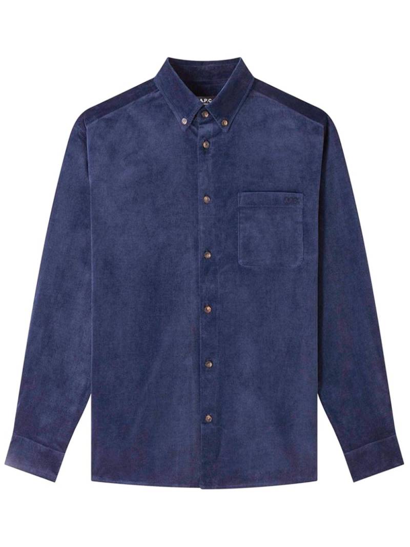 A.P.C. embroidered shirt - Blue von A.P.C.