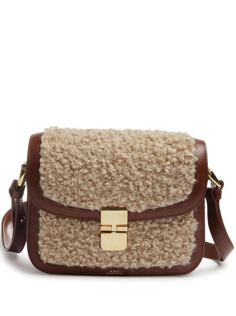 A.P.C. faux-fur detailing shoulder bag - Neutrals von A.P.C.