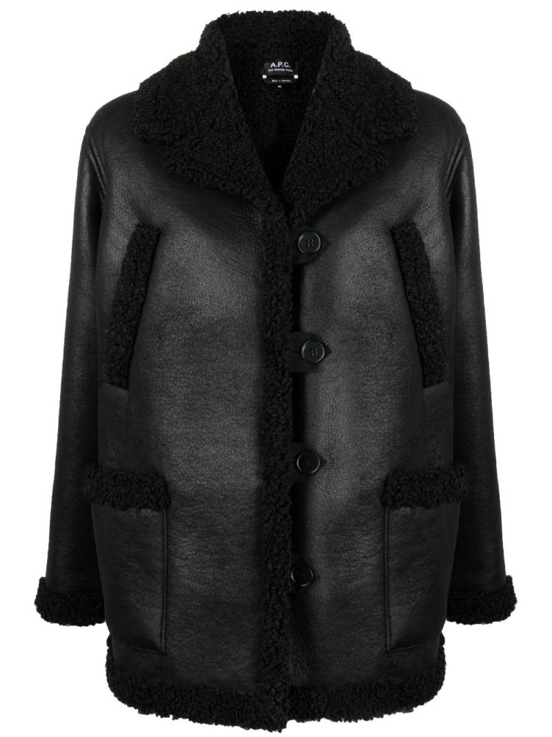 A.P.C. faux-leather shearling jacket - Black von A.P.C.