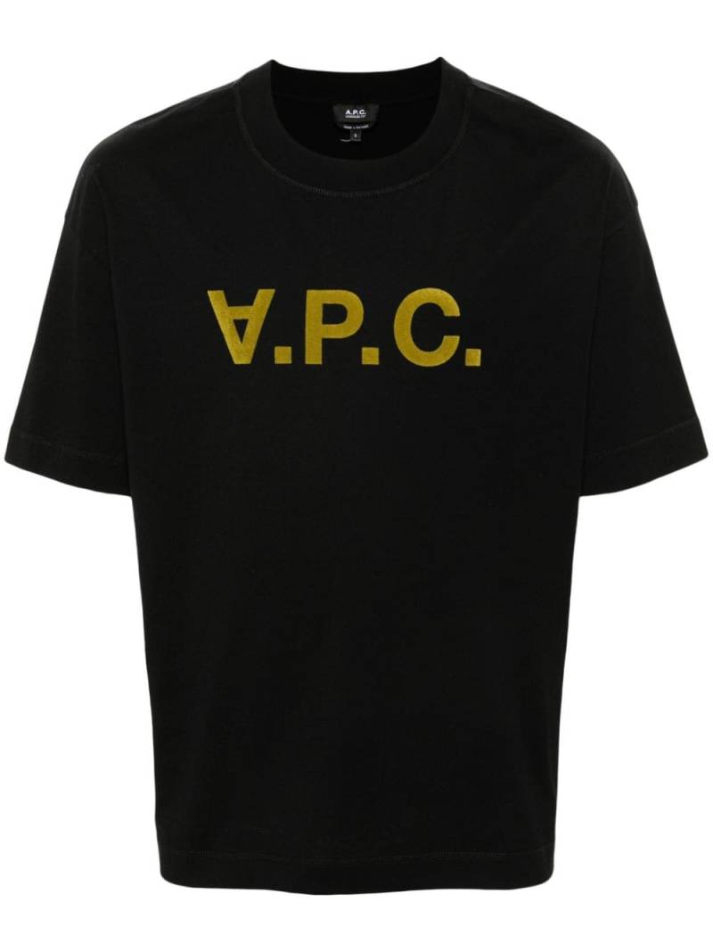 A.P.C. flocked-logo T-shirt - Black von A.P.C.