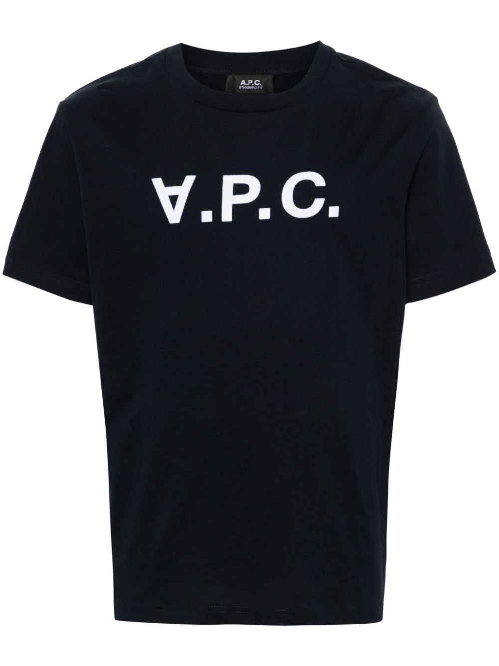 A.P.C. flocked-logo cotton T-shirt - Blue von A.P.C.