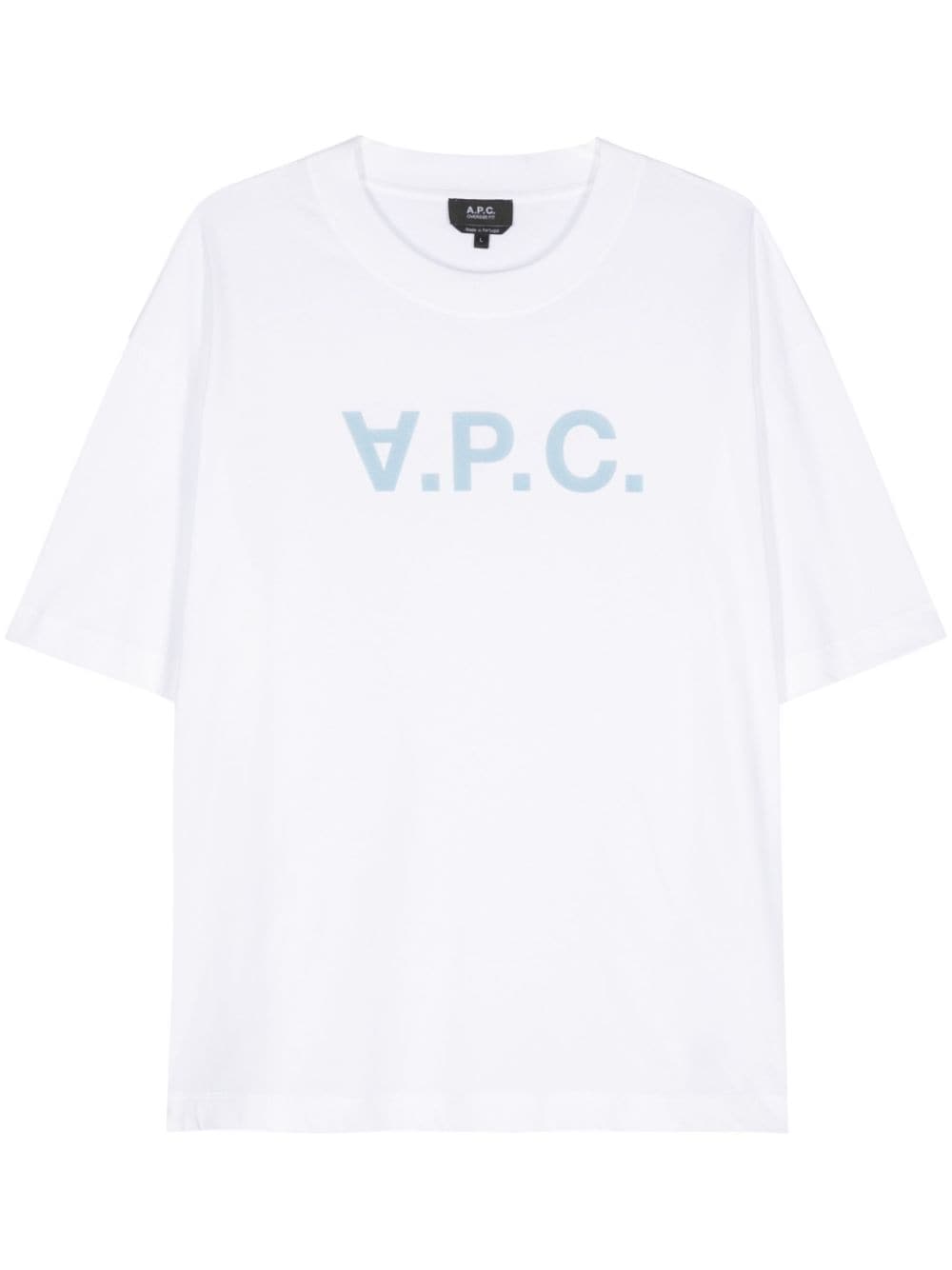 A.P.C. flocked-logo cotton T-shirt - White von A.P.C.