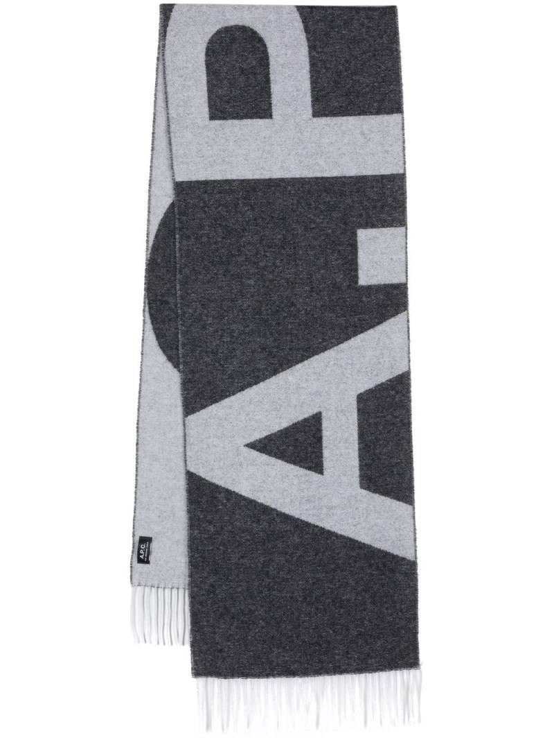 A.P.C. fringed knit scarf - Black von A.P.C.