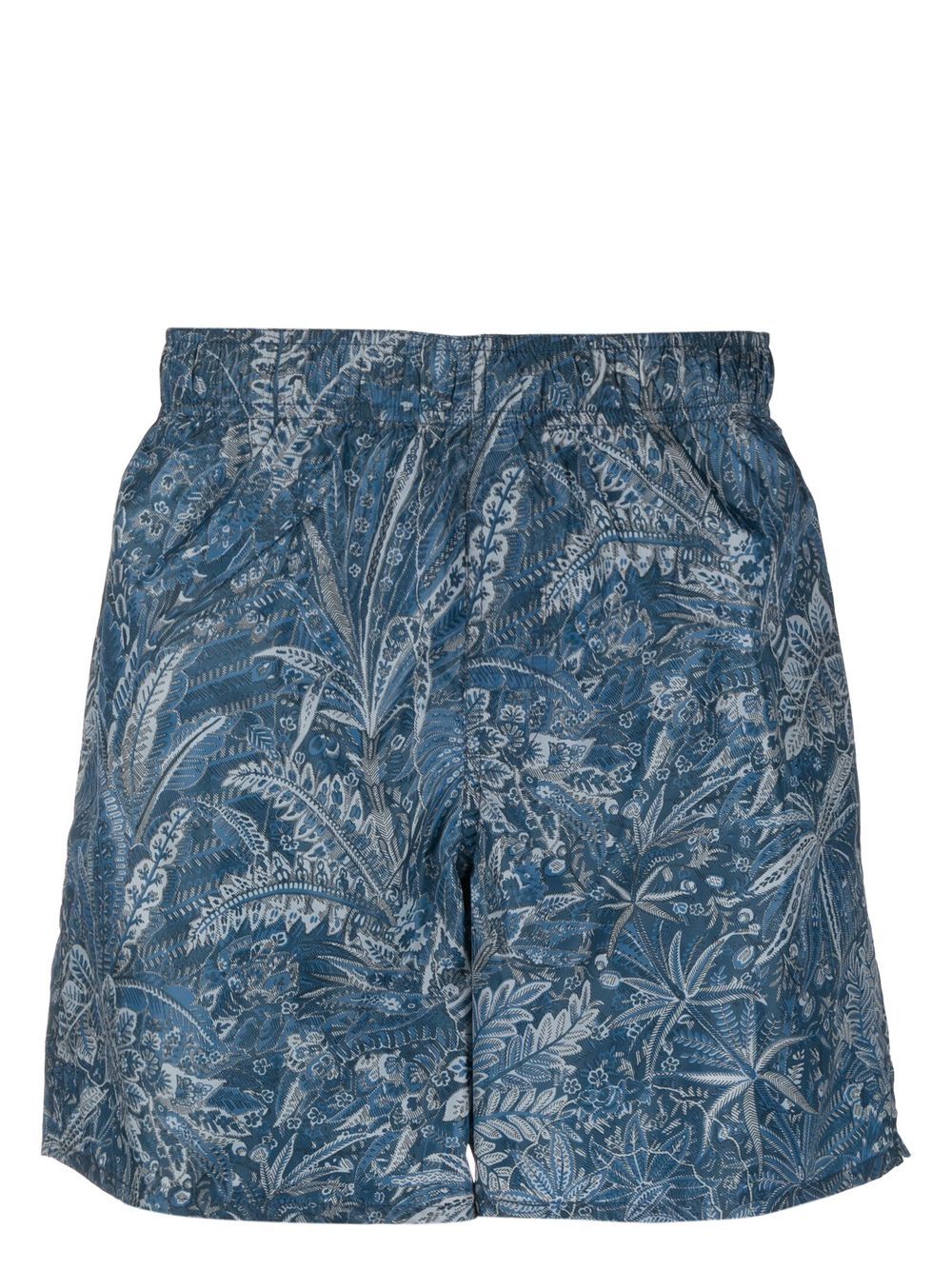 A.P.C. graphic-print elasticated-waistband shorts - Blue von A.P.C.