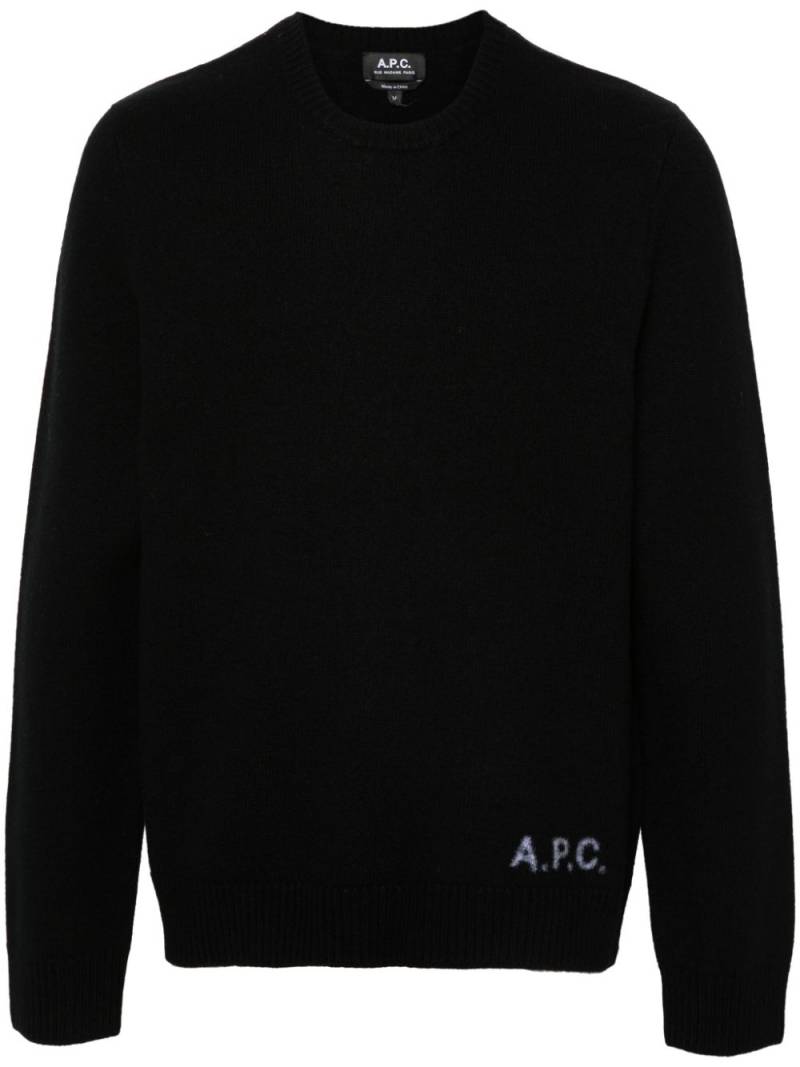 A.P.C. intarsia-logo sweater - Black von A.P.C.