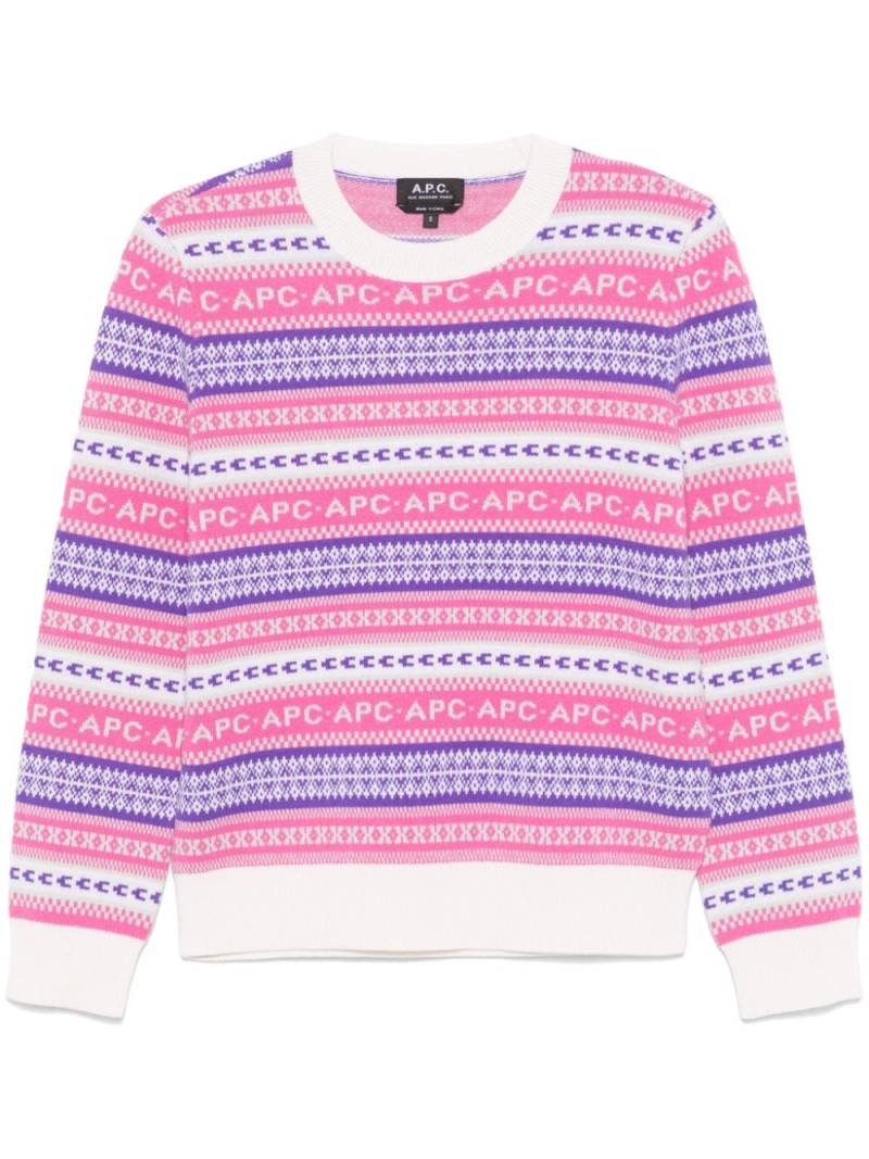 A.P.C. jacquard sweater - Pink von A.P.C.