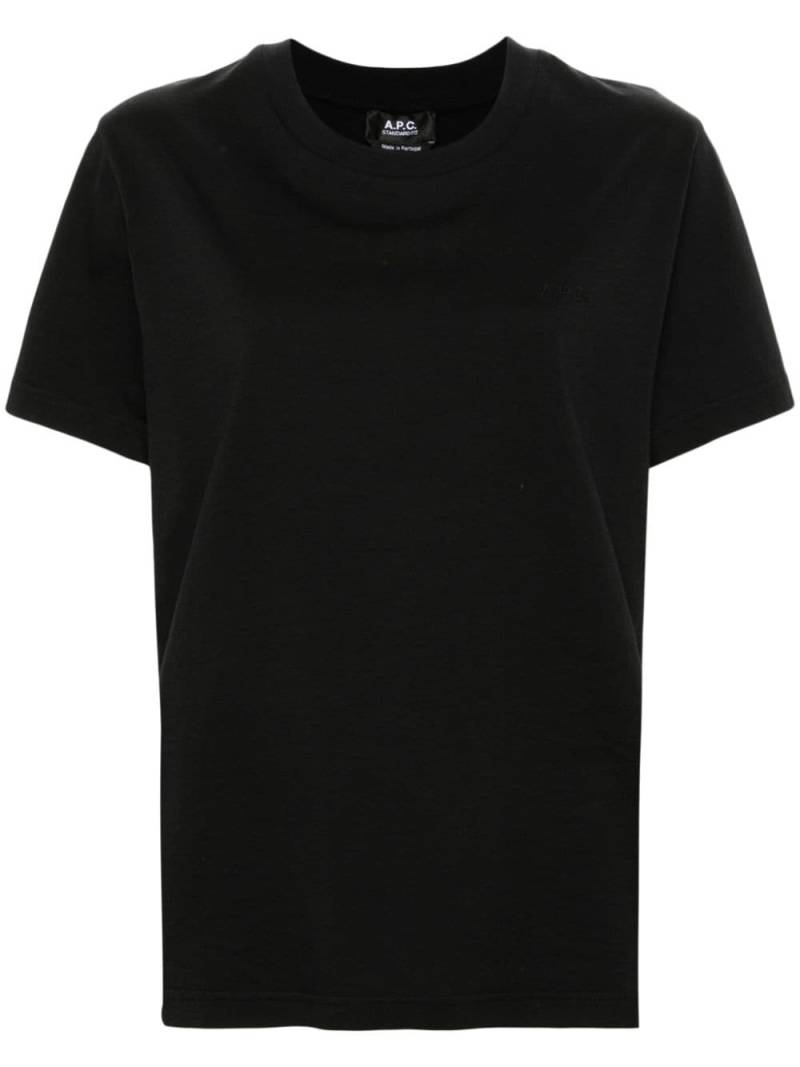 A.P.C. logo-embroidered T-shirt - Black von A.P.C.