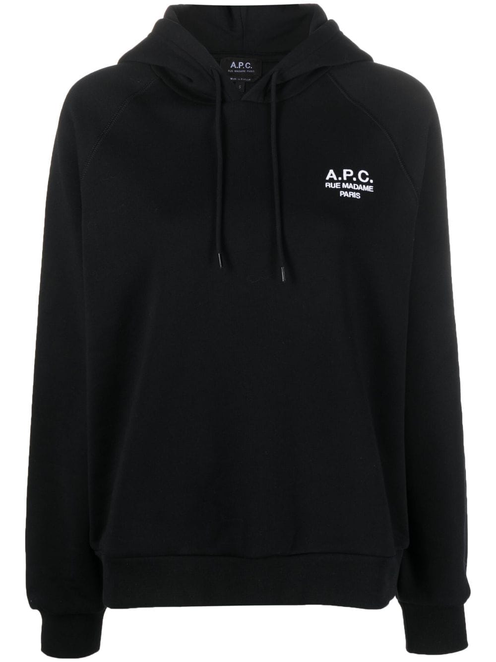 A.P.C. logo-embroidered cotton hoodie - Black von A.P.C.