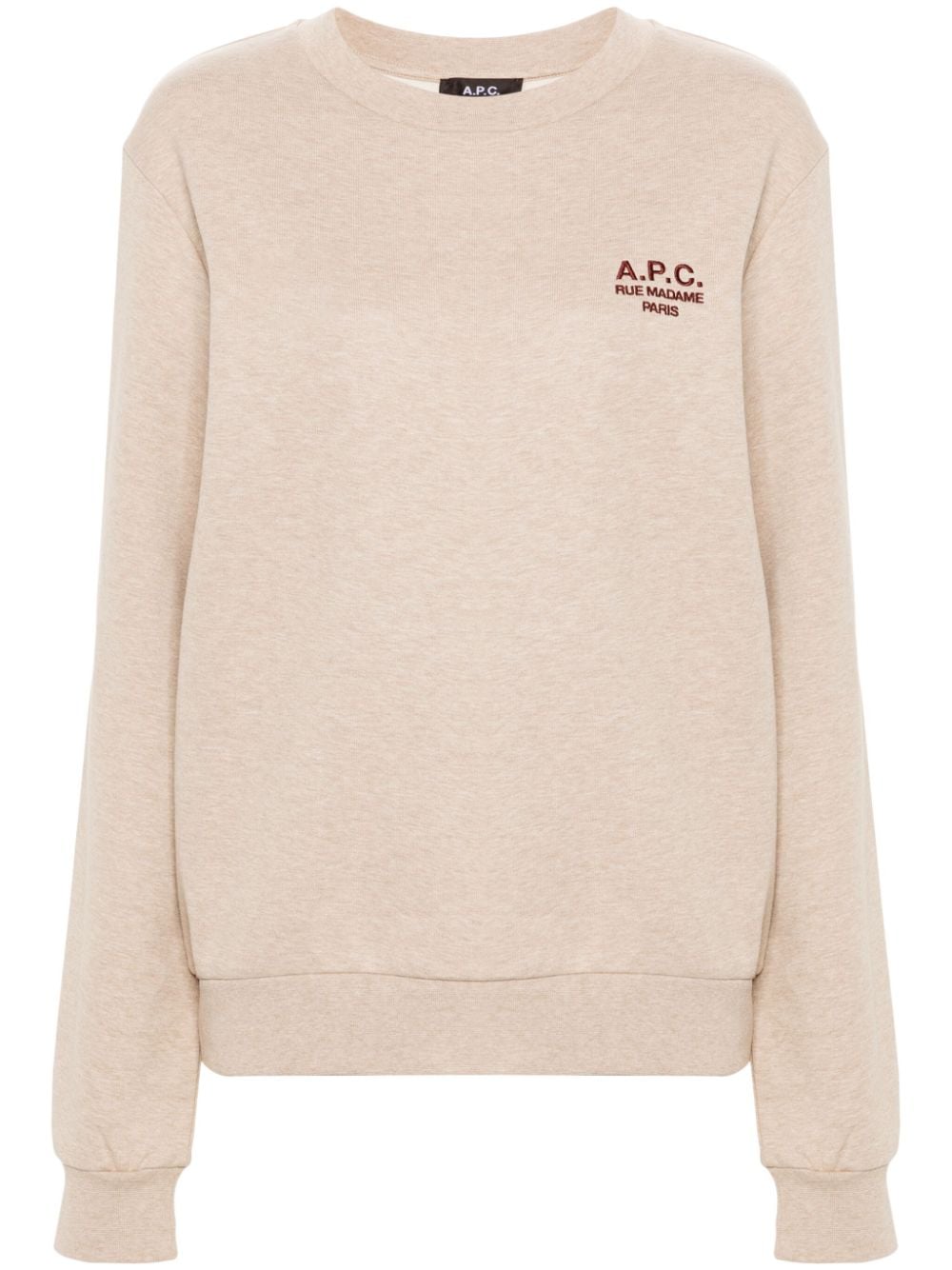 A.P.C. logo-embroidered cotton sweatshirt - Neutrals von A.P.C.