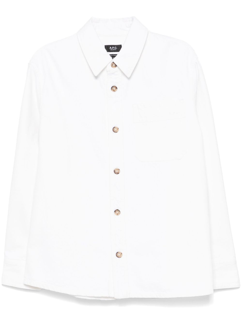 A.P.C. logo-embroidered shirt - White von A.P.C.