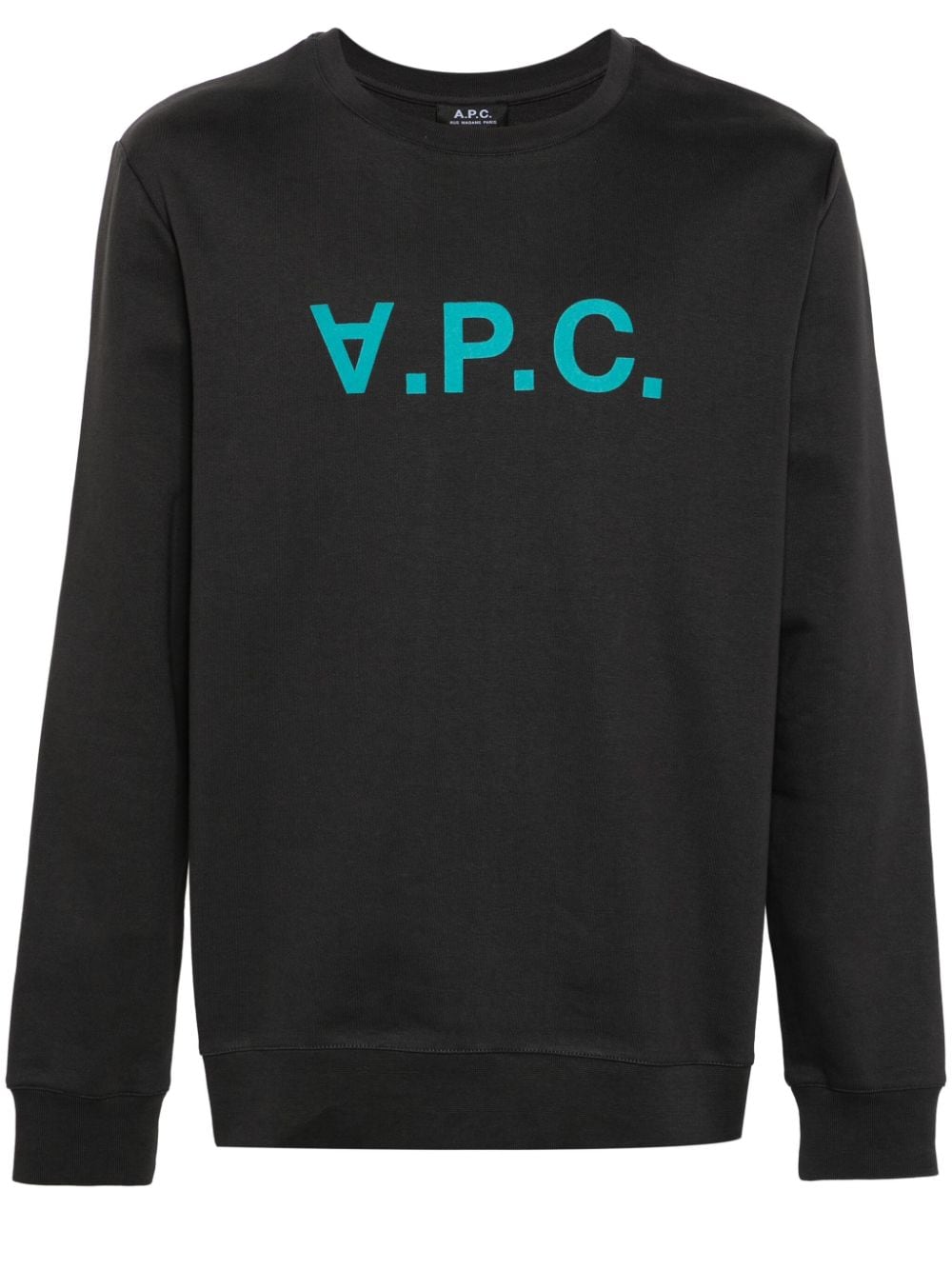 A.P.C. logo-flocked cotton sweatshirt - Grey von A.P.C.