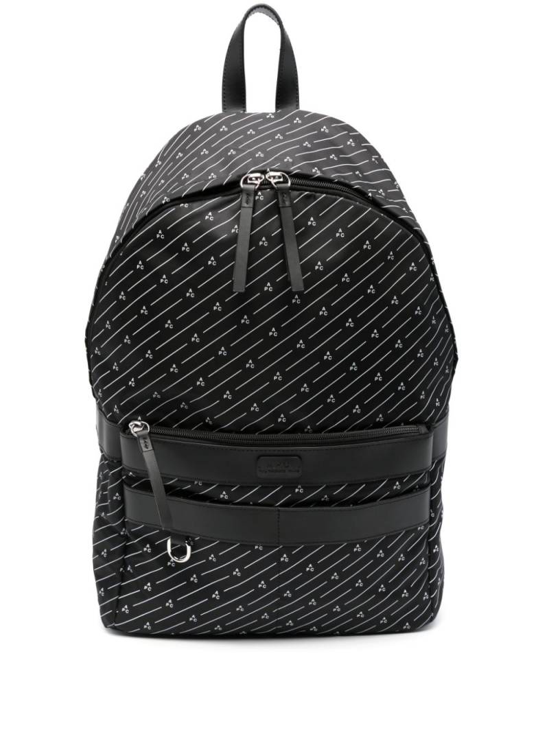 A.P.C. logo-print backpack - Black von A.P.C.