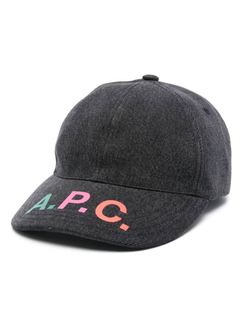 A.P.C. logo-print baseball cap - Grey von A.P.C.