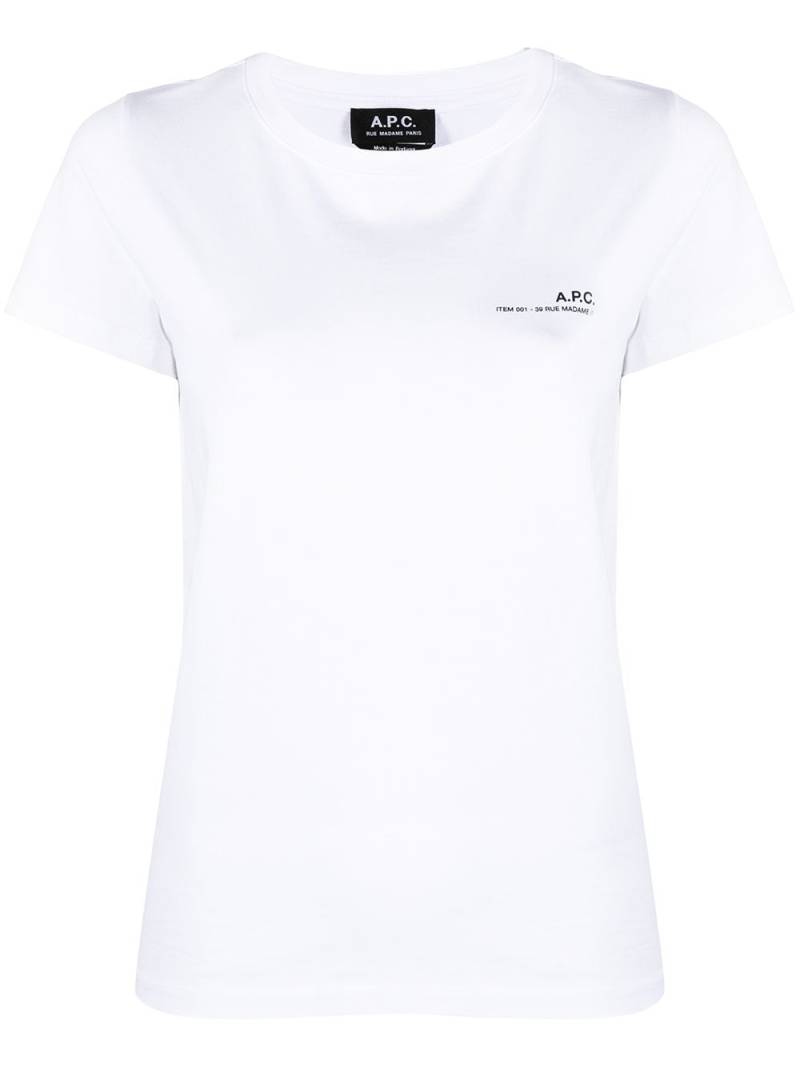 A.P.C. logo-print cotton T-shirt - White von A.P.C.