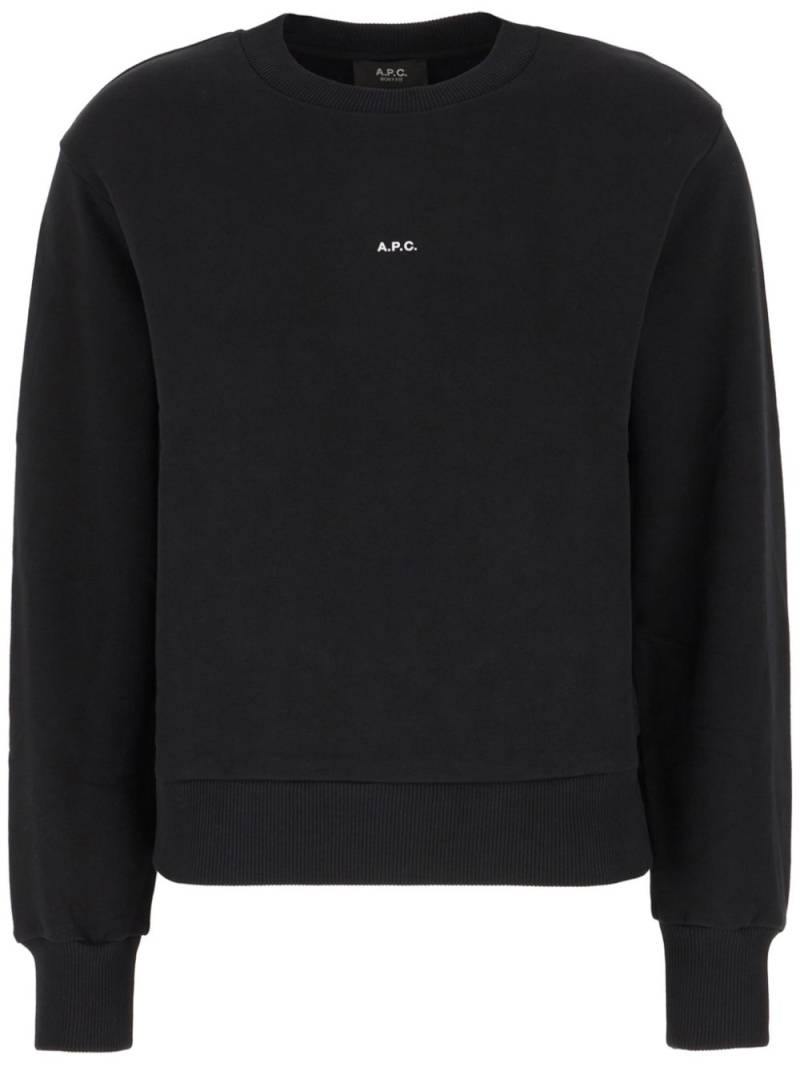 A.P.C. logo-print cotton sweatshirt - Black von A.P.C.