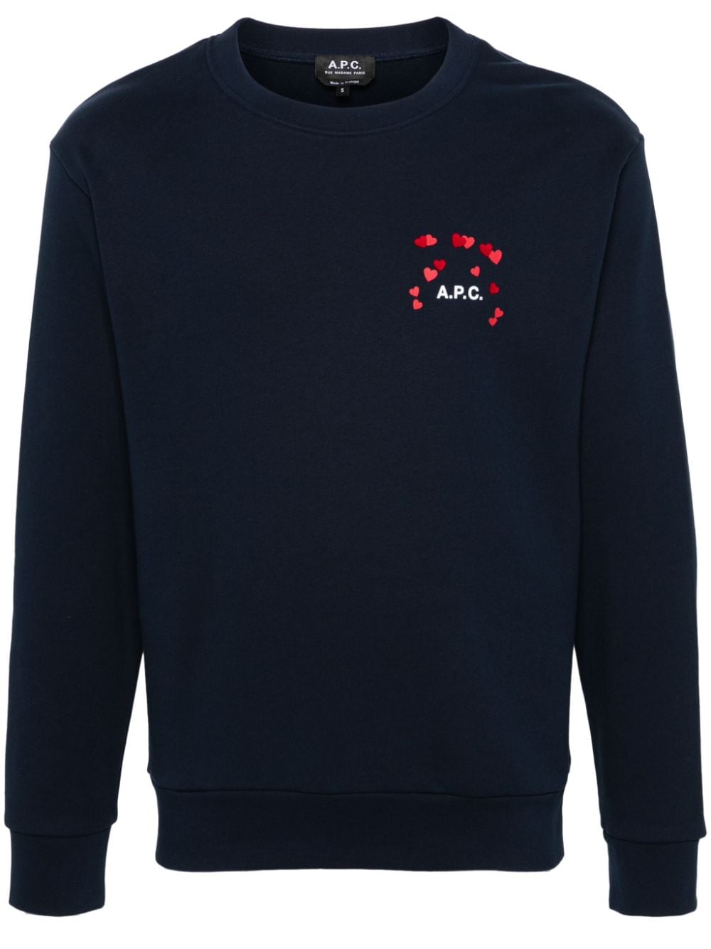 A.P.C. logo-print cotton sweatshirt - Blue von A.P.C.