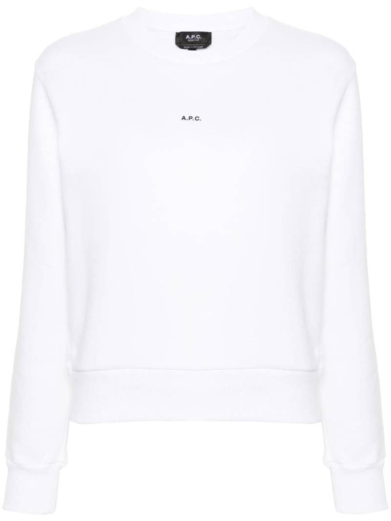 A.P.C. logo-print cotton sweatshirt - White von A.P.C.