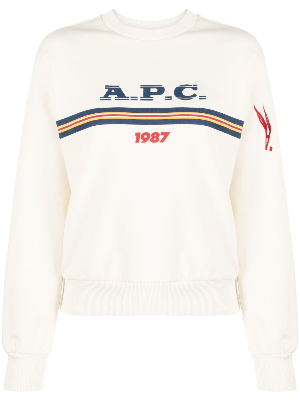 A.P.C. logo-print cotton sweatshirt - White von A.P.C.