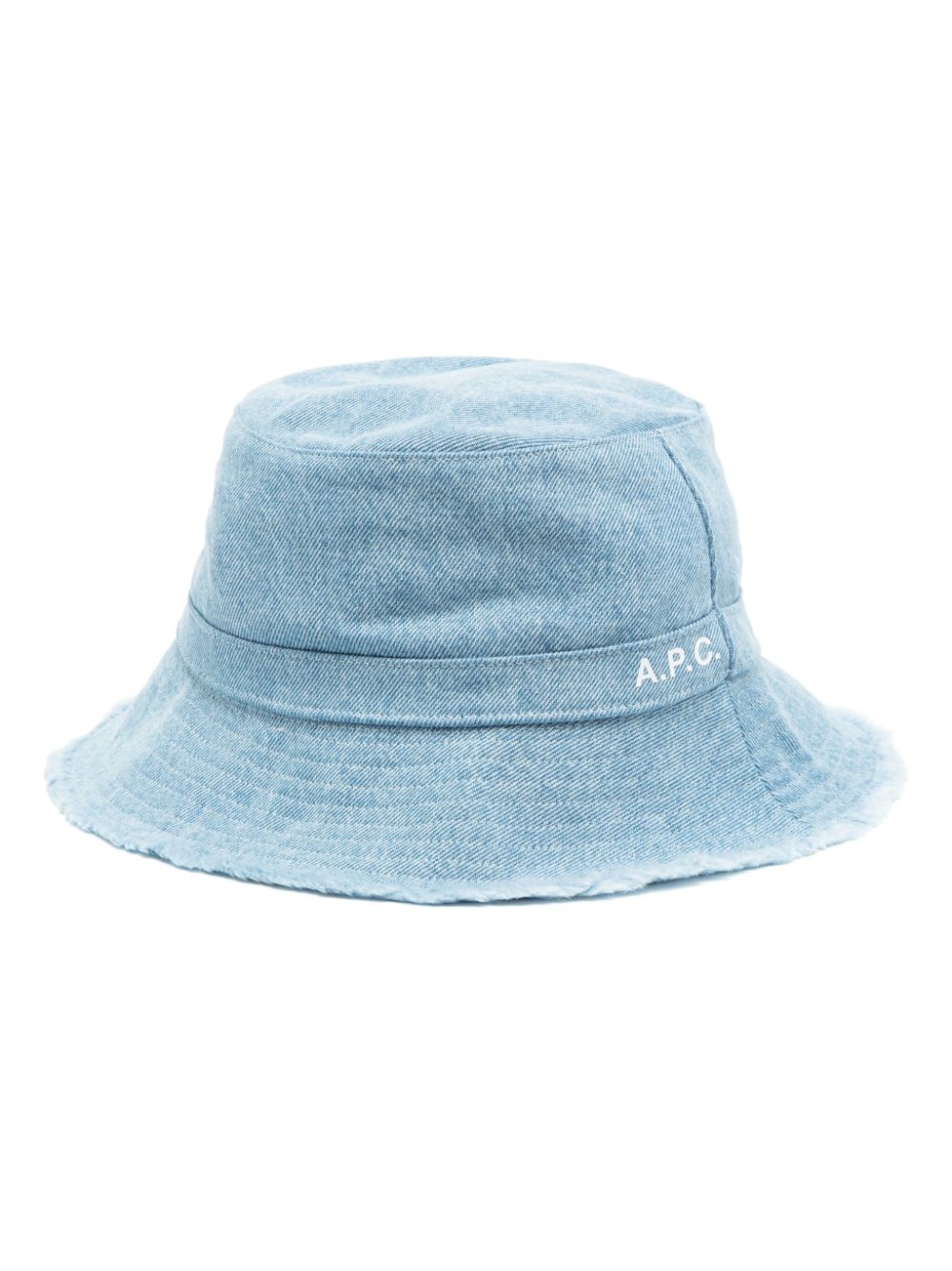 A.P.C. logo-print denim bucket hat - Blue von A.P.C.