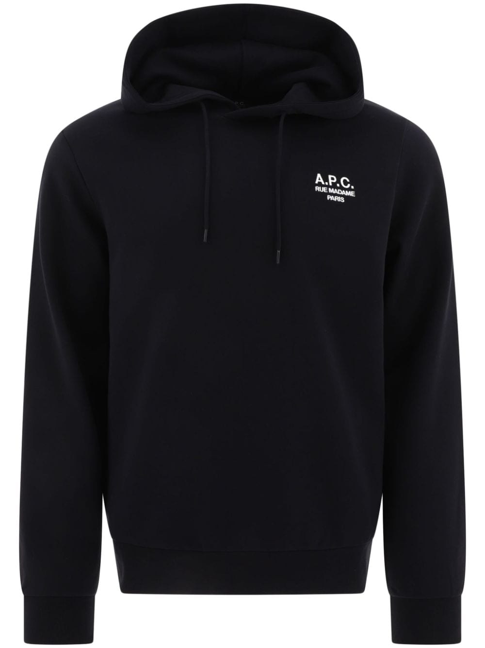 A.P.C. logo-print drawstring hoodie - Black von A.P.C.