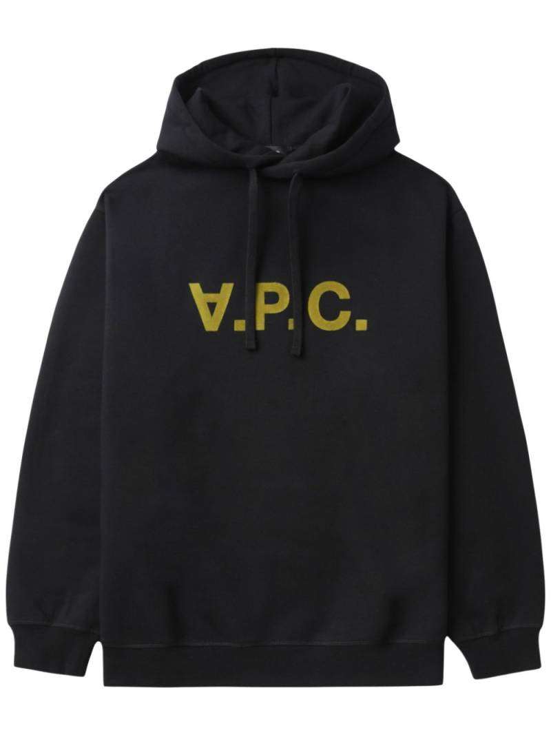 A.P.C. logo-print hoodie - Black von A.P.C.