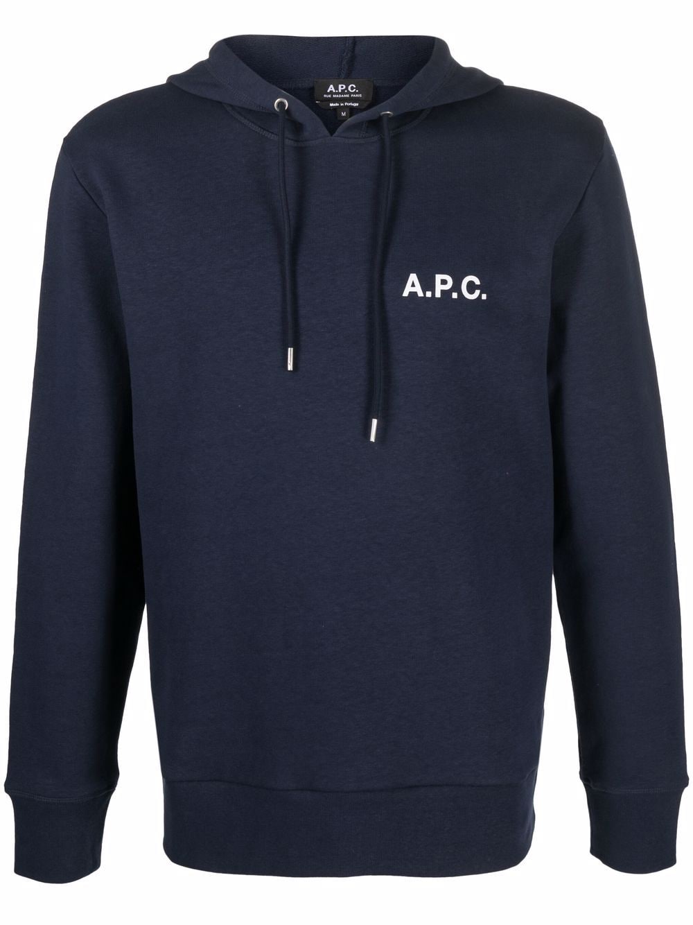 A.P.C. logo print hoodie - Blue von A.P.C.
