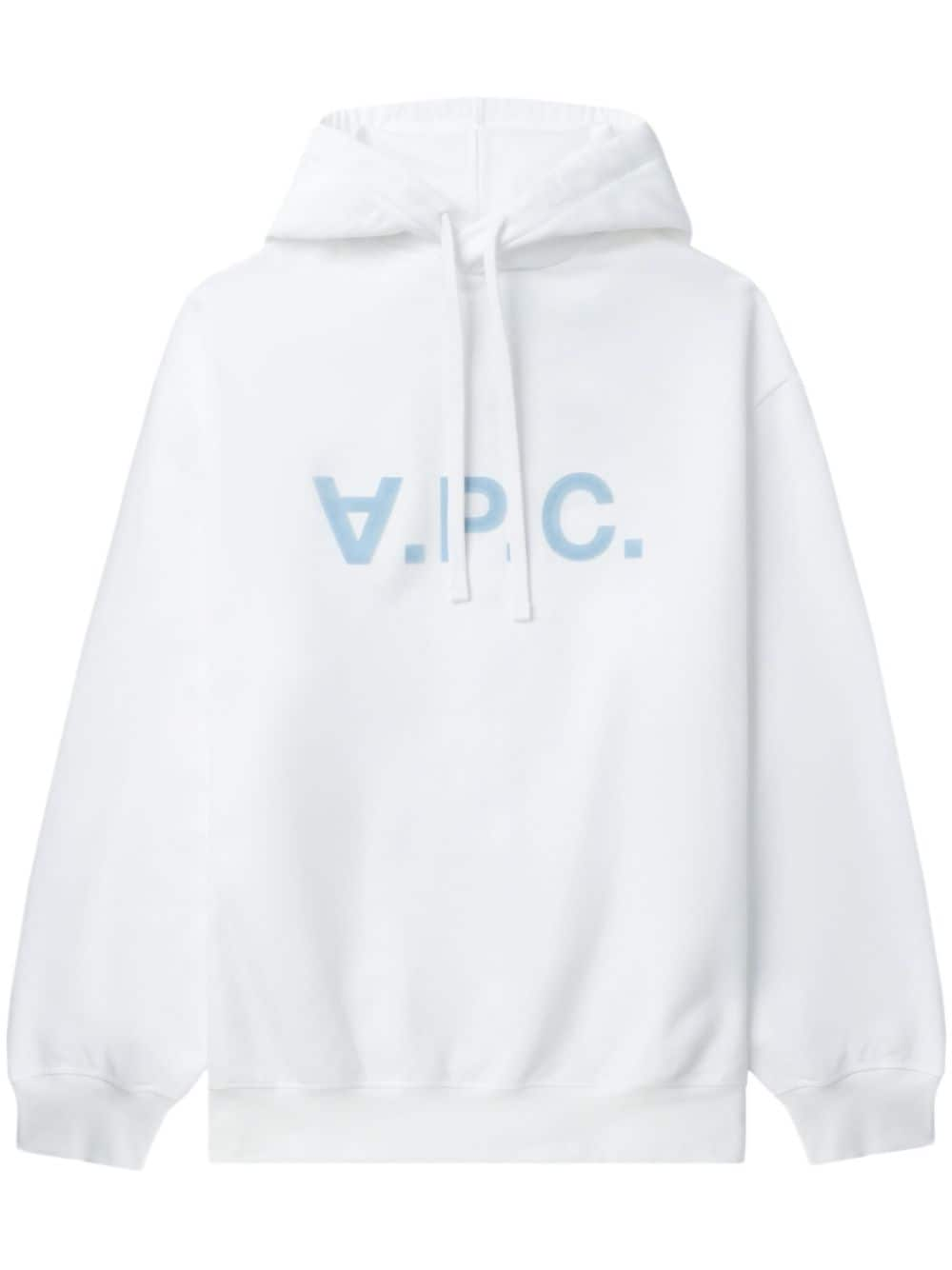 A.P.C. logo-print hoodie - White von A.P.C.